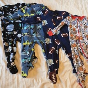 Carter's 12m Fleece Footie Pajamas BUNDLE